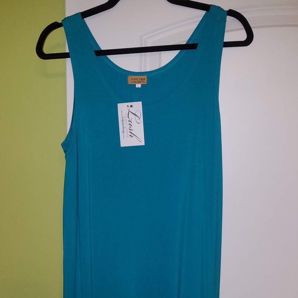 NWT Piko Tank Dress sz Small Turquoise